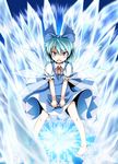  barefoot cirno electricity ice solo tears touhou tri wings 