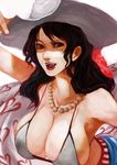  alvida bad_id bad_pixiv_id bikini_top black_hair breasts cowboy_hat fangs hat huge_breasts jewelry lack necklace one_piece pearl_necklace solo western 