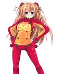  angry bad_id bad_pixiv_id blue_eyes bodysuit evangelion:_2.0_you_can_(not)_advance hands_on_hips highres kuon_itsuki long_hair multicolored multicolored_bodysuit multicolored_clothes navel neon_genesis_evangelion orange_bodysuit orange_hair plugsuit rebuild_of_evangelion red_bodysuit shikinami_asuka_langley solo souryuu_asuka_langley test_plugsuit twintails 