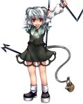  animal_ears bad_id bad_pixiv_id basket grey_hair jewelry mouse mouse_ears mouse_tail nazrin pendant red_eyes serizawa_mutsuki short_hair solo tail touhou 