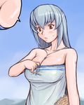  bare_shoulders breasts casual cleavage jewelry large_breasts lowres necklace older rozen_maiden silver_hair solo suigintou tsuda_nanafushi 