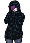  2n5 androgynous bad_id bad_pixiv_id commentary_request hair_over_one_eye hood hoodie lip_piercing lips male_focus mikel-kun original otoko_no_ko parted_lips piercing purple_hair simple_background sleeves_past_wrists smile solo white_background 