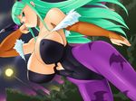  breasts capcom green_hair kawanuma_uotsuri large_breasts long_hair morrigan_aensland night smile vampire_(game) 