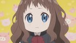  :i angry animated animated_gif blue_eyes blush brown_hair kyoukai_no_kanata looking_at_viewer pig ribbon shindou_ai 