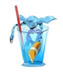  bunsuke drink glass gundam gundam_0080 highres hygogg mecha straw water 