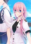  blue_eyes blush commentary female_admiral_(kantai_collection) hinagi_(fox_priest) japanese_clothes kaga_(kantai_collection) kantai_collection long_hair multiple_girls nagano_hinata pink_hair 