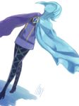  1girl blue_eyes blue_hair blue_skin cape empty_eyes fi high_heels nintendo no_arms pantyhose skyward_sword the_legend_of_zelda the_legend_of_zelda:_skyward_sword thighhighs zelda_musou 