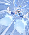  angry arakawa_tarou attack blue blue_background blue_hair blue_legwear blue_skirt boots crown cure_princess full_body hair_ornament hair_ribbon happinesscharge_precure! high_heel_boots high_heels highres jewelry long_hair magical_girl precure ribbon shirayuki_hime shirt simple_background skirt solo thighhighs thighs twintails vest wrist_cuffs 