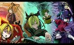  bad_id bad_pixiv_id blonde_hair blue_eyes blue_hair bow bucket cave doll doll_joints dress flower green_eyes green_hair grin hair_bobbles hair_bow hair_ornament hair_ribbon hair_rings hair_stick hat in_bucket in_container jiangshi kaku_seiga kisume kurodani_yamame letterboxed lily_of_the_valley medicine_melancholy miyako_yoshika moon multiple_girls night ofuda open_mouth outstretched_arms ponytail red_eyes ribbon shawl shika_miso short_hair silk skirt smile spider_web star su-san sunset touhou twintails vest wings 