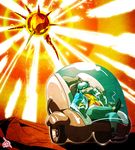  1boy arabia_fats burger car commentary_request food jojo_no_kimyou_na_bouken motor_vehicle soda stand_(jojo) stardust_crusaders sun sunglasses the_sun_(stand) uc-lab vehicle_focus 