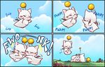  booism comic commentary dojikko final_fantasy final_fantasy_xiv flying mini_wings moogle no_humans silent_comic whiskers 