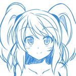  artist_request cosmic_break lily_rain monochrome nude sketch smile solo twintails 