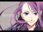  character_name chocoyou copyright_name face grey_background letterboxed long_hair male_focus purple_eyes purple_hair smile solo tales_of_(series) tales_of_vesperia yuri_lowell 