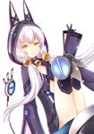  altina_orion animal_hood bad_id bad_pixiv_id eiyuu_densetsu expressionless gloves green_eyes hair_over_shoulder hood jacket langod long_hair sen_no_kiseki sen_no_kiseki_2 solo twintails white_background white_hair 