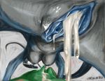  anthro balls breasts clitoris cum cum_in_pussy cum_inside digital_media_(artwork) dragon duo erection excessive_cum female first_person_view horn humanoid_penis incogneat-o male male/female nude penis plump_labia presenting presenting_pussy pussy reptile scalie smile urethra 