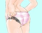  android ass bottomless close-up colorized cyborg mechanical_parts original panties panty_pull parts_exposed pink_panties simple_background sogamarudou solo striped striped_panties topless underwear 
