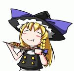  animated animated_gif bad_id bad_nicoseiga_id blonde_hair braid cookie_(touhou) eating fish hair_ribbon hat kirisame_marisa koro_(cookie) long_hair lowres ribbon solo touhou uzuki_(cookie) witch_hat 