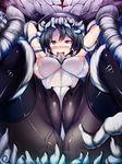  ahegao black_hair blush brain_injection brainwashing breasts brown_eyes cosplay covered_nipples highres kantai_collection large_breasts leotard long_hair open_mouth pantyhose pussy_juice restrained shinkaisei-kan sideboob solo tentacles thighhighs torisan wo-class_aircraft_carrier wo-class_aircraft_carrier_(cosplay) zuikaku_(kantai_collection) 