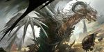  airship concept_art dragon fantasy guild_wars hydra kekai_kotaki md5_mismatch no_humans size_difference zhaitan 