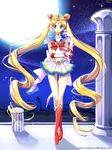  absurdly_long_hair back_bow bishoujo_senshi_sailor_moon blonde_hair blue_eyes blue_sailor_collar boots bow brooch choker double_bun elbow_gloves full_body gloves hair_ornament hairpin heart heart_choker jewelry kaleidomoon_scope knee_boots long_hair magical_girl multicolored multicolored_clothes multicolored_skirt pillar pleated_skirt red_bow ribbon sailor_collar sailor_moon sailor_senshi_uniform skirt smile solo standing super_sailor_moon tiara trianon tsukino_usagi twintails very_long_hair watermark web_address white_gloves yellow_choker 