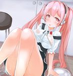  absurdres arykei blush breasts cake food headphones highres large_breasts long_hair looking_at_viewer nitroplus open_mouth pink_eyes pink_hair shortcake slice_of_cake solo strawberry_shortcake super_sonico twintails 