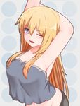  blonde_hair blue_eyes breasts copyright_request large_breasts long_hair nao_(izuripai) nao_(ritsancrossover) navel one_eye_closed open_mouth 