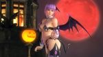  3d alternate_costume ayane_(doa) breasts dead_or_alive dead_or_alive_5 full_moon halloween large_breasts moon night official_art purple_hair solo wings 