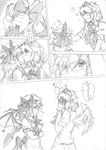  bad_id bad_pixiv_id bat_wings blush comic covering_face ear_blush flapping fumotewi greyscale hat kiss monochrome multiple_girls remilia_scarlet scarf shameimaru_aya short_hair silent_comic touhou translation_request wings yuri 