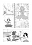  chair comic crossed_legs faceless glowing greyscale hat highres houraisan_kaguya indoors long_hair long_sleeves monochrome morioka_itari multiple_girls plate puffy_short_sleeves puffy_sleeves short_hair short_sleeves touhou translated yagokoro_eirin yasaka_kanako 