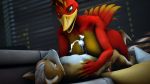  3d_(artwork) absurd_res anthro anthro_on_anthro anthrofied avian banjo-kazooie beak big_breasts bird breasts canid canine claws crossover cum cum_between_breasts digital_media_(artwork) feathers feet female female_on_top fox fox_mccloud fox_whisper85 green_eyes hi_res huge_breasts interspecies kazooie larger_female male male/female mammal nintendo nipples on_top orgasm penis pinned rareware red_feathers sex size_difference sofa source_filmmaker star_fox talons titfuck video_games yellow_feathers 