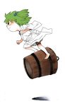  bucket green_hair hair_bobbles hair_ornament kisume onikobe_rin short_hair solo touhou twintails wooden_bucket 