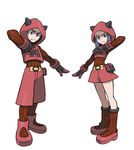  1boy 1girl absurdres highres npc_trainer official_art pokemon pokemon_(game) pokemon_oras team_magma team_magma_grunt team_magma_grunt_(remake) 