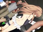  aisaka_taiga anal_beads ass back black_gloves brown_hair butt_crack choker covering covering_breasts crowd dutch_angle elbow_gloves embarrassed exhibitionism garters gloves hair_over_eyes himuro_kouichi long_hair microskirt no_panties outdoors pussy_juice skirt solo_focus sweat toradora! 