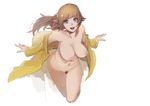  bad_id bad_pixiv_id blue_eyes breasts brown_hair full_body gundam gundam_build_fighters gundam_build_fighters_try hoshino_fumina jacket large_breasts long_hair looking_at_viewer navel nipples nude open_clothes open_jacket open_mouth pandea_work pubic_hair smile solo 