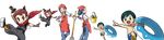  1girl 3boys multiple_boys ninja_boy_(pokemon) npc_trainer official_art pokemon pokemon_(game) pokemon_breeder_(pokemon) pokemon_oras tuber_(pokemon) vector vector_trace 