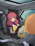  bodysuit boots cockpit elbow_gloves feldt_grace gloves green_eyes grey_legwear gundam gundam_00 haro pink_hair plum_(arch) short_twintails solo thigh_boots thighhighs twintails 