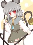  animal_ears basket grey_hair jewelry mouse_ears mouse_tail nazrin pendant red_eyes ry short_hair solo tail touhou 