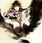  bad_id bad_pixiv_id black_wings caim drag-on_dragoon feathers frills gathers gauntlets jawaco knife lord_of_vermilion male_focus solo wings 