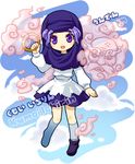  bracelet cloud hood jewelry kumoi_ichirin lowres mochiya_marosuke purple_eyes purple_hair short_hair solo touhou unzan 