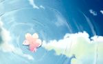  cherry_blossoms cloud copyright_request highres no_humans ripples scenery still_life wallpaper water 