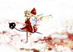  blonde_hair flandre_scarlet hat laevatein magic_circle one_side_up poncho_(poncho) red_eyes solo touhou wings 