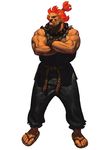  beads dougi gouki highres ikeno_daigo male_focus muscle official_art prayer_beads red_hair rope sandals sash solo street_fighter street_fighter_iii_(series) topknot 
