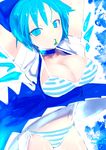  alternate_breast_size bad_id bad_pixiv_id bikini blue_eyes blue_hair breasts cirno frog large_breasts older rondo_bell solo striped swimsuit touhou 