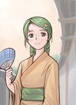  fan green_eyes green_hair hair_ornament hairclip japanese_clothes kanaria older rozen_maiden solo tsuda_nanafushi 
