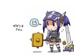  armor barrel blue_hair cat chibi goggles hermitaur_(armor) monster_hunter ponytail solo urokozuki warhammer weapon 
