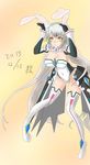  boots breasts cleavage elsword eve_(elsword) gloves gold_eyes leotard medium_breasts thigh_boots thighhighs yellow_eyes 