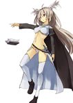  battery_aida_ni_misu_ga_deta book cape dagger floating_book grey_hair head_wings long_hair navel open_book open_mouth purple_eyes sennen_sensou_aigis sheath sheathed sorano_(sennen_sensou_aigis) weapon white_legwear 