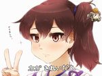  art_shift brown_eyes brown_hair comic double_v fairy_(kantai_collection) highres kaga_(kantai_collection) kantai_collection multiple_girls parody side_ponytail sparkle suisei_(kantai_collection) tanaka_kusao translated v 