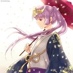  artist_name bad_id bad_pixiv_id chisa dated holding japanese_clothes long_hair oriental_umbrella petals profile purple_hair puzzle_&amp;_dragons red_eyes ribbon solo twintails umbrella yomi_(p&amp;d) 