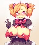  breasts glasses huge_breasts orange_hair original purple_eyes twintails zako_(arvinry) 